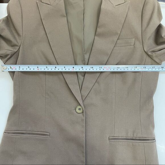Theory Tan Single Button Cotton Blend Blazer Sz - Picture 7 of 13